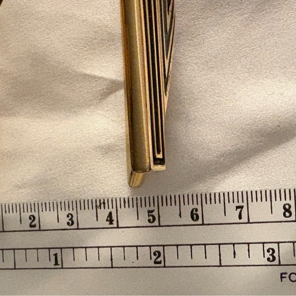 Balmain Gold & Black Metal Geometric Cuff Bracelet EUC $1200+ - Picture 12 of 13